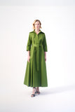 Long sleeve maxi length functional jacket style gown