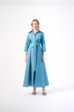 Long sleeve maxi length functional jacket style gown