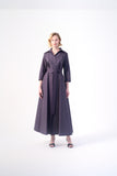Long sleeve maxi length functional jacket style gown