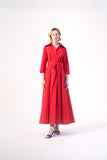 Long sleeve maxi length functional jacket style gown