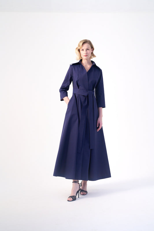 Long sleeve maxi length functional jacket style gown