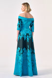 Refined Romance: The Off-Shoulder Embroidered Gown