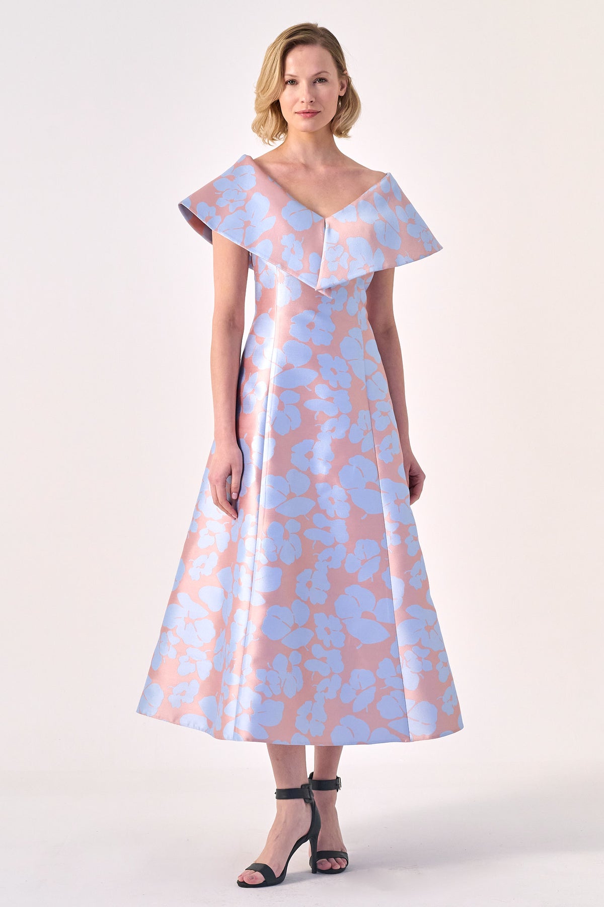 Graceful Glamour: The Statement Collar Midi Dress