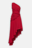 Asymmetric Draped Chiffon Gown