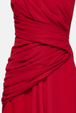 Asymmetric Draped Chiffon Gown