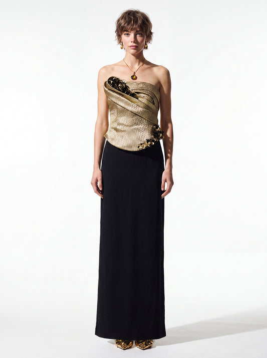 Sculpted Draped Corset Gown