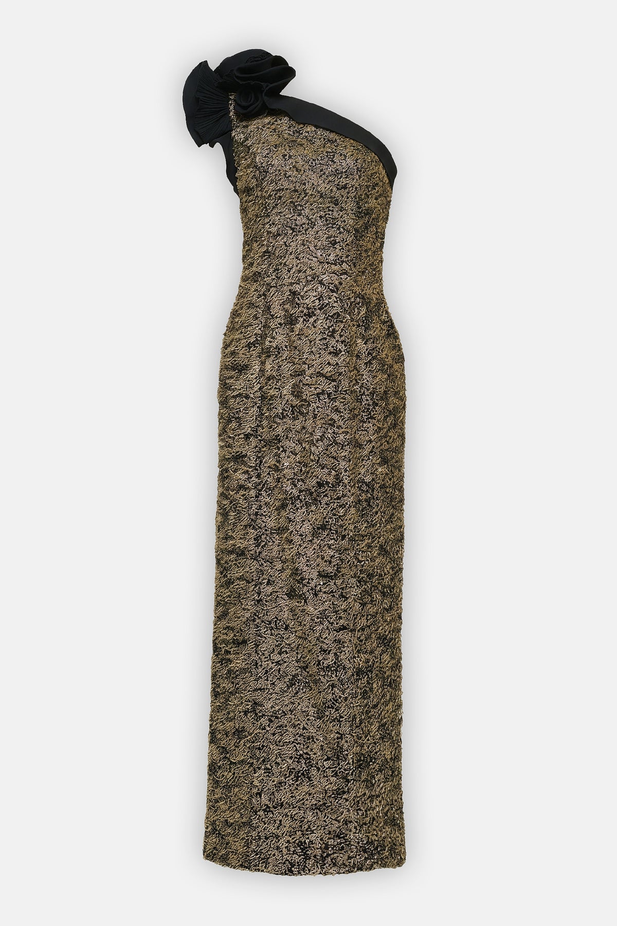 Statement Rosette One-Shoulder Gown