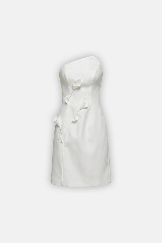 Sculpted Floral Mini Dress