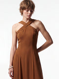 Cross-Neck A-Line Gown