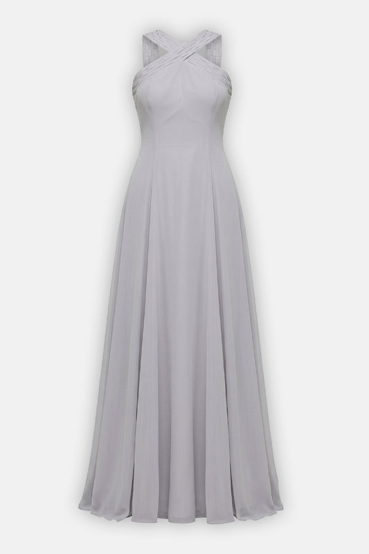 Cross-Neck A-Line Gown