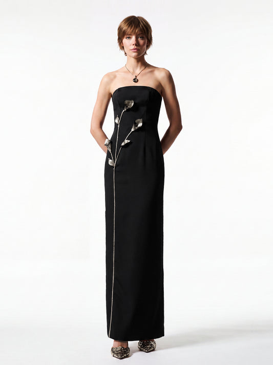Sculptural Floral Column Gown