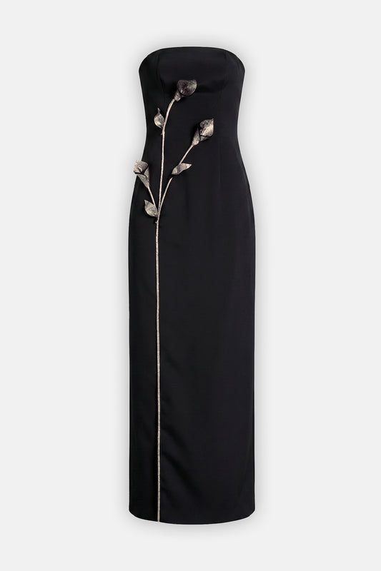 Sculptural Floral Column Gown