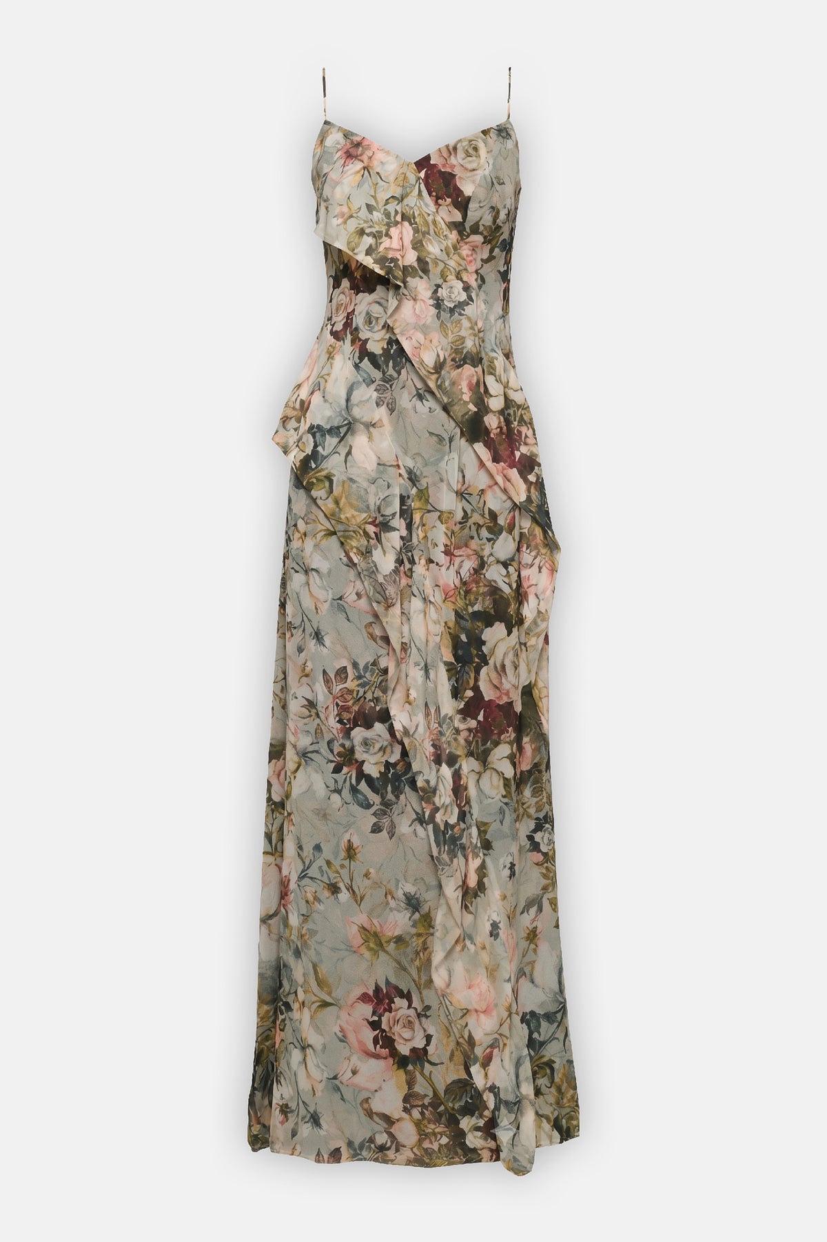 Floral Silk Slip Gown