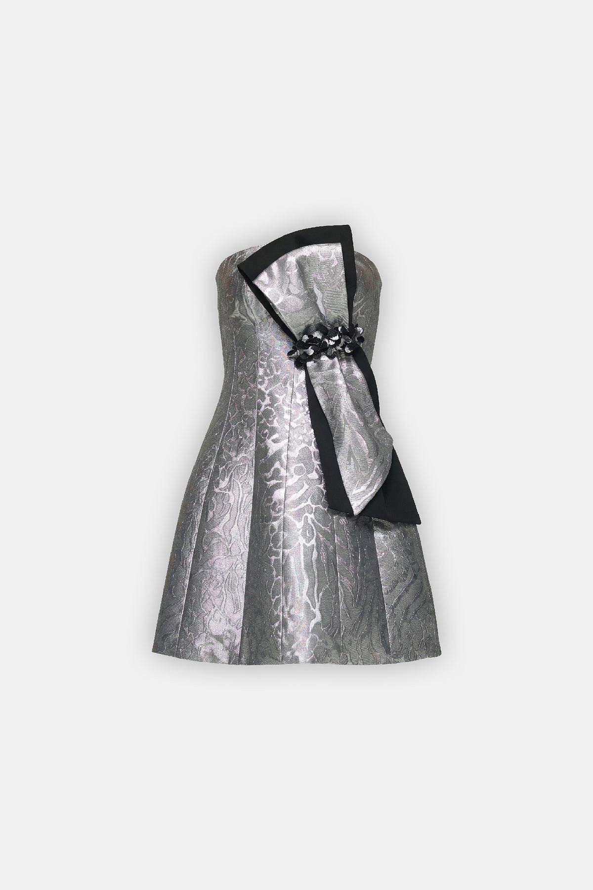Sculpted Bow Jacquard Mini Dress
