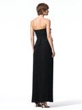 Floral Appliqué Pleated Gown