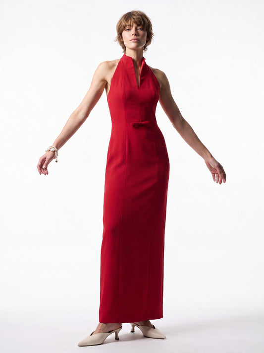 Modern Halter Column Gown