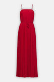 Pleated Tie-Waist Gown