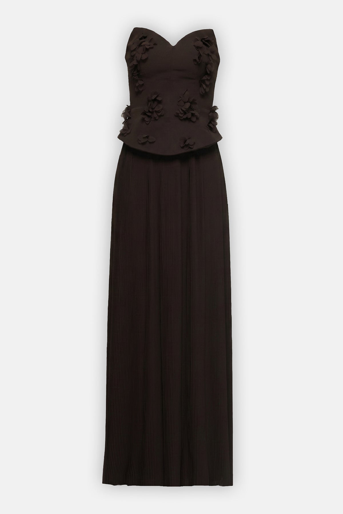 Floral Corset Pleated Gown