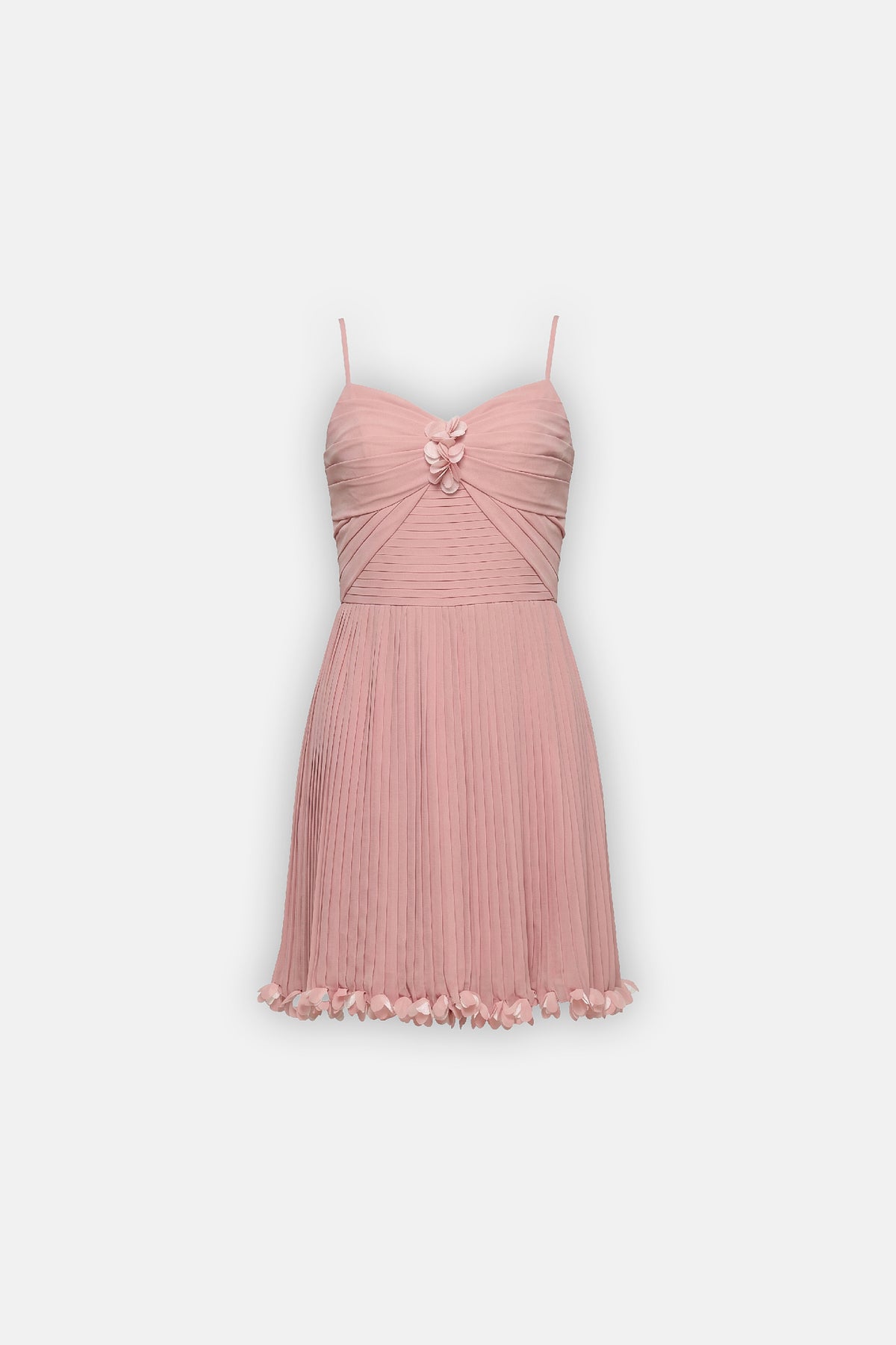 The Dusty Rose Pleated Mini Dress