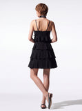 Bow-Detail Tiered Mini Dress