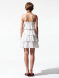 Bow-Detail Tiered Mini Dress