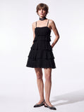 Bow-Detail Tiered Mini Dress