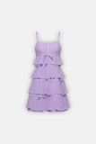 Bow-Detail Tiered Mini Dress