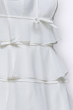 Bow-Detail Tiered Mini Dress