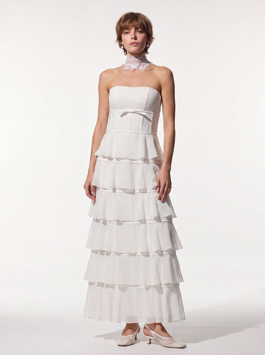 Corset Tiered Ruffle Gown