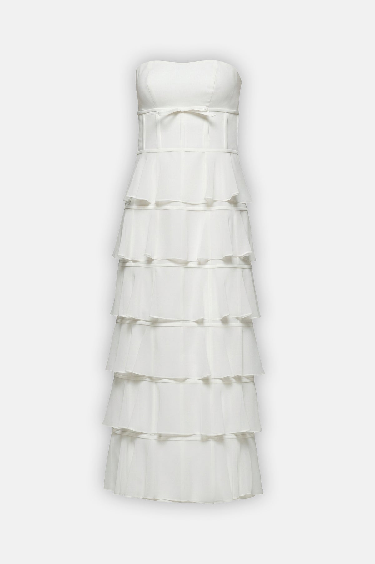 Corset Tiered Ruffle Gown