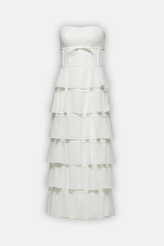 Corset Tiered Ruffle Gown