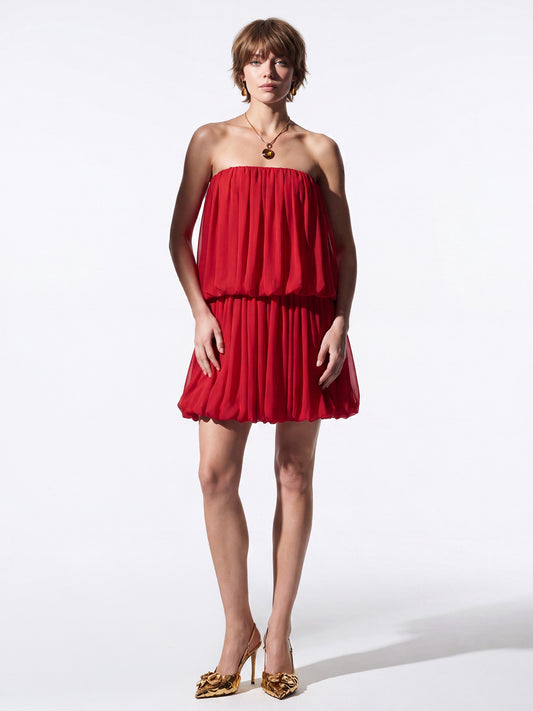 Bubble Pleated Mini Dress