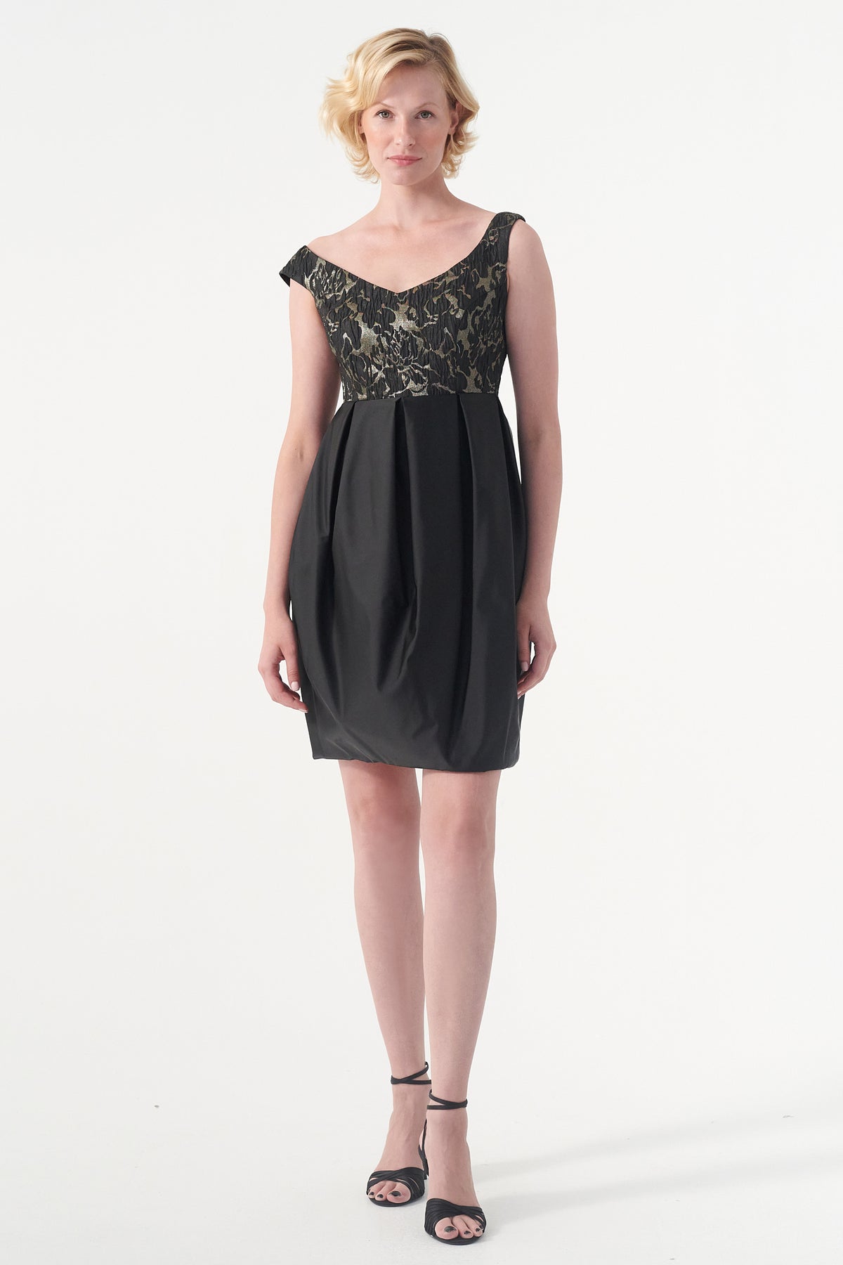 Taffeta and Jacquard Short Dress