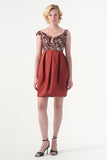 Taffeta and Jacquard Short Dress