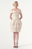 Double-Breasted Metallic Short Dress