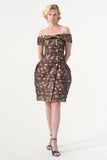 Double-Breasted Metallic Short Dress