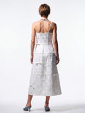 floral-embroidered midi dress