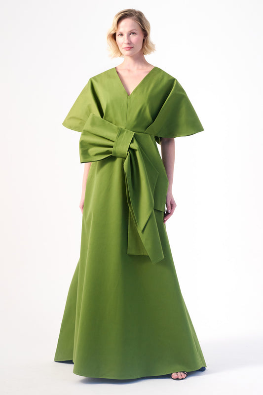 Bow Detailed Cotton Long Dress