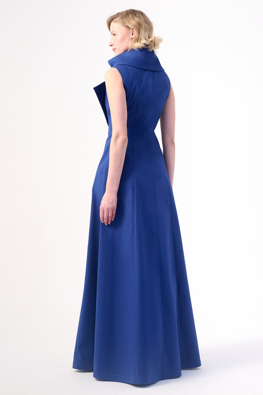Structured Double-Side Taffeta Long Dress