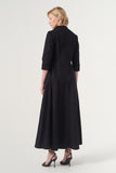 Long-sleeve A-line soft brocade coat