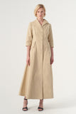 Long-sleeve A-line soft brocade coat