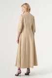 Long-sleeve A-line soft brocade coat
