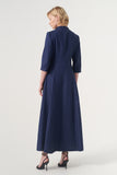 Long-sleeve A-line soft brocade coat