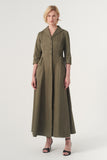 Long-sleeve A-line soft brocade coat