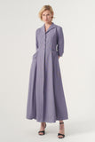 Long-sleeve A-line soft brocade coat