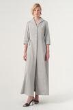 Long-sleeve A-line soft brocade coat