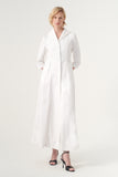Long-sleeve A-line soft brocade coat