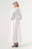 Long-sleeve A-line soft brocade coat
