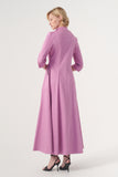 Long-sleeve A-line soft brocade coat