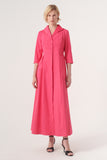 Long-sleeve A-line soft brocade coat